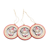 Set of 12Pcs Wood Christmas Round Pendants Decorations Hanging Gift Christmas Decor Style 1