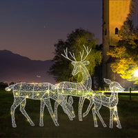 3D Reindeer Christmas Decoration with String Light Home Garden Yard Decor