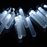 Solar LED Icicles Air Bubble Lights Christmas Fairy String Lights Outdoor Garden Yard Patio Decor White