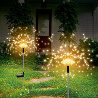 2Pcs Solar Powered Garden Light DIY Decorative LED Lights Home Yard Pathway Decor Warm White