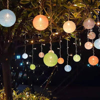 Solar Christmas Cotton Ball LED String Light Fairy Light Party Christmas Decorative Lights