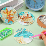 8Pcs Set Diamond Art Painting Coasters with Holder DIY Diamond Dot Cup Mats Style 1