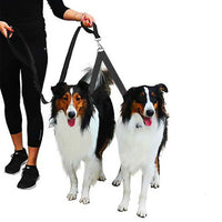 Adjustable Dual Dog Leash No Tangle Coupler Double Pet Puppy Leash Black