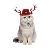 2Pcs Pet Christmas Hats with Reindeer Antlers Festive Christmas Holiday Accessory for Dogs or Cats