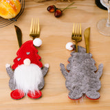 3Pcs Christmas Gnome Tableware Holder Cutlery Bags Set Xmas Party Decor