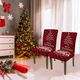 2Pcs Christmas Cahir Cover Stretch Dining Room Chair Protector Cover Style 1