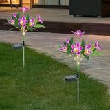 Solar 7-Head Orchid Lights Outdoor Garden Decorative Light Purple