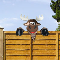 Christmas Fence Peeker Decoration Outdoor Garden Fence Signs Xmas Holiday Decor Style 2