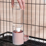 Automatic Food Water Dispenser Set Pet Feeder Bowl Set for Cage Pink