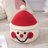 Cartoon Snowman Storage Basket Desktop Basket With Lids Organizing Basket Xmas Decor