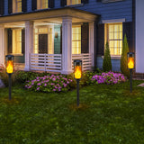 4Pcs Solar Flickering Flame Lights Outdoor Tiki Torches Lights for Outside Decor