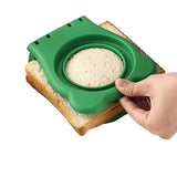 Round Sandwich Cutter and Sealer Manual Sandwich Press Mold Toast Bread Mold Baking Tool Green