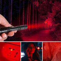 LED Flashlight Clip Mini Light Penlight Pocket Portable Pen Torch Lamp Red