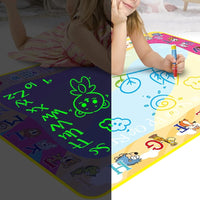 Reusable Water Drawing Mat Cartoon Doodle Painting Mat Kids Painting Writing Learning Toy Kit Letters Style