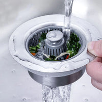 3-in-1 Kitchen Sink Drain Strainer and Stopper Set Anti-Clogging Basket Strainer