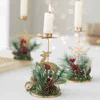 Christmas Candlestick Tea Lights Metal Candle Holder Xmas Tabletop Decoration Style 3