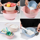 10Pcs Set Plastic Mixing Bowls with Measuring Spoon Nesting Bowls  for Baking Prepping