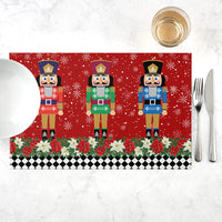 4Pcs Nutcrackers Soldier Merry Christmas Placemats Holiday Table Mats Style 1