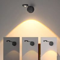 Wireless LED Sensor Wall Sconce USB Rechargeable Night Light Black