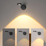 Wireless LED Sensor Wall Sconce USB Rechargeable Night Light Black