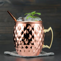 2Pcs 530ml Moscow Mule Stainless Steel Mug Drinking Beer Cup Copper