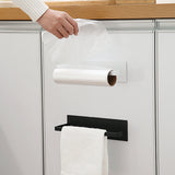 Wall Mount Paper Towel Holder Self-Adhesive Paper Towel Roll Holder for Kitchen Bathroom Under Cabinet Black