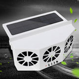 Solar Powered Auto Radiator Ventilation Fan Car Auto Window Air Vent Exhaust Fan White