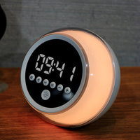 Multifunctional Kids Alarm Clock with Atmosphere Lights Bluetooth Speaker Nap Sleep Timer