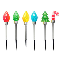 6Pcs Solar Christmas Light Patio Walkway Lamp Outdoor Garden Decor Lights