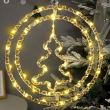 2Pcs Christmas Decorative Hanging Lights Battery Powered Round LED Decoration Style 4