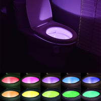 Toilet Motion Sensor Night Lights RGB Projector Toilet Bowl Seat LED Nightlight