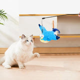 Cat Squeaky Toys Rechargeable Interactive Cat  Toy Touch Activated Kitten Plush Pet Toys Blue