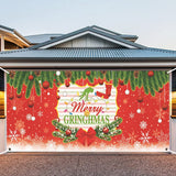 Merry Christmas Banner Holiday Garage Door Decorations Backdrop Background Party Supplies Red