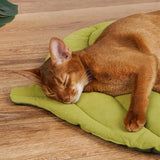 Double-Sided Available Pet Mattress Pad Leaf Shape Puppy Cat Bed Mat Style 1