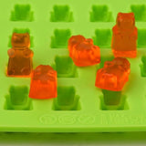 4Pcs Mini 50-Bears Silicone Mould Chocolate Fondant Gummy Animal Jelly Ice Cube Mold with 2 Droppers