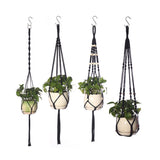 4Pcs Macrame Plant Flower Pot Holder Hanger Hanging Planter Basket Cotton Rope Braided Style 1-4