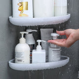 Punching Free Bathroom Corner Shower Shelf Corner Caddy Shower Storage Organizer Gray