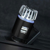 12V Car Air Purifier Car Air Freshener with Dual USB Charger Port Black