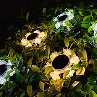 4Pcs Solar Snowflake LED Light Solar Lawn Wall Light Underground Light Warm White