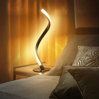 Modern Spiral Bedside Lamp Touch Control LED Table Lamp Nightstand Lamps for Home Office Warm Lighting