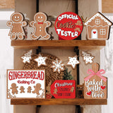 12Pcs Wooden Gingerbread Man Ornaments Christmas Tree Hanging Pendants Xmas Party Decor