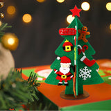 5Pcs Felt Christmas Tree DIY Set Felt Xmas Tree with Detachable Ornaments Home Holiday Decorations Style 2