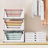 Stackable Closet Storage Basket Foldable Closet Space-Saving Organizer for Bathroom Kitchen