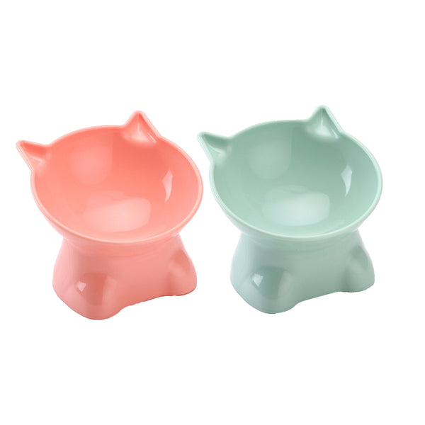 2Pcs Elevated Tilted Cat Dog Pet Bowl Feeder Food Water Bowl for Puppy Kitten Styel 2