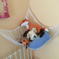 Hanging Wall Toy Hammock Mesh Net Kid Toys Storage Organizer for Stuffed Animals White