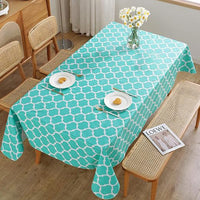 Moroccan Pattern Tablecloth Rectangle Dining Table Cover Christmas Party Decor Cyan