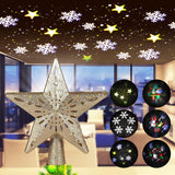 LED Snowflake Projector Light Christmas Tree Star Topper Xmas Holiday Party Decor