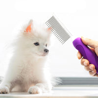 Detangling Pet Grooming Comb with Long and Short Stainless Steel Teeth for Dog Cat