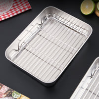 Stainless Steel Barbecue Sheet with Cooling Rack Baking Pan Cookie Sheet for Frige Storage