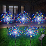 5-in-1 Solar Firework Lights Water-resistant Outdoor Stake Lights Christmas Garden Lights Multicolor